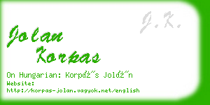 jolan korpas business card